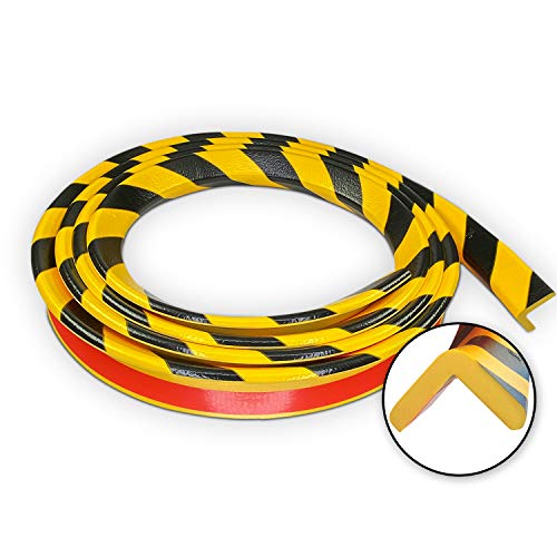 Betriebsausstattung24 Eckschutzprofil Typ E - gelb/schwarz - selbstklebend - Länge: 5,0 m von Betriebsausstattung24