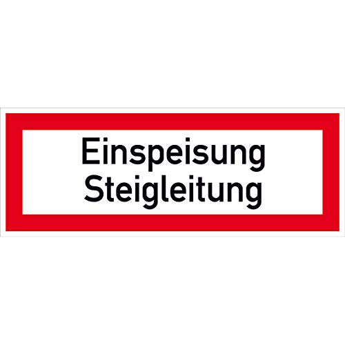 Betriebsausstattung24® Einspeisung Steigleitung Hinweisschild Brandschutz, Alu, Gröߟe 29,70x10,50 cm von Betriebsausstattung24