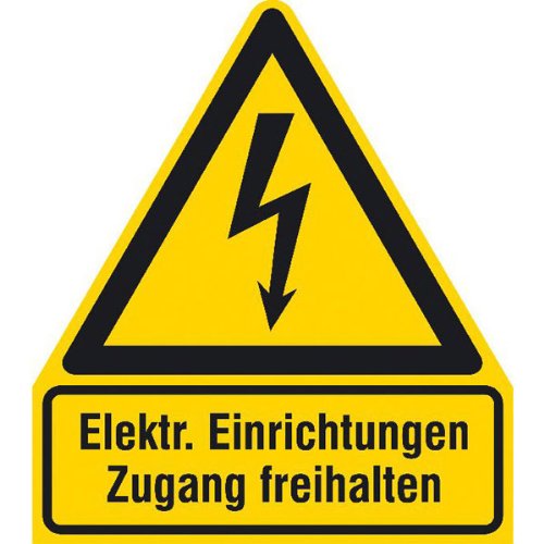 Betriebsausstattung24® Elektrische Einrichtungen Zugang freih. Warnschild,selbstkl.Folie,21x24,50cm von Betriebsausstattung24