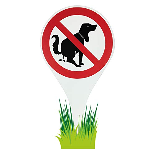 Betriebsausstattung24 Erdspieß Verbotszeichen Hier kein Hundeklo - Aluminium- Verbundplatte - Hundekot - Hinweisschild 18,0 Ø x 33,5 cm - Wetterfestes Schild von Betriebsausstattung24
