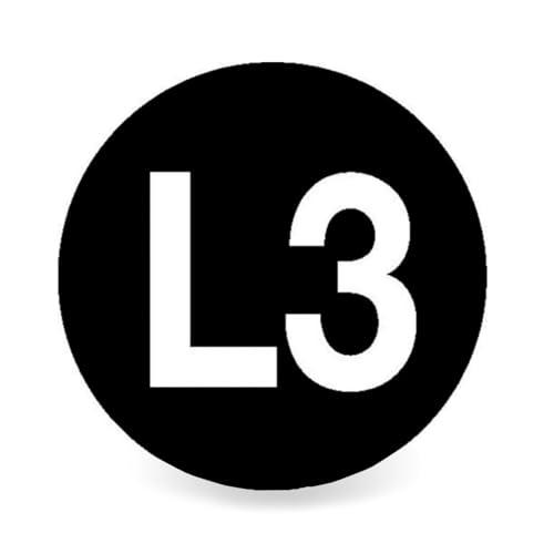 Betriebsausstattung24® Etiketten auf Bogen -Kennzeichnung elektrischer Leiter- L3 (Auߟenleiter 3) 40 Stk/Bogen Gröߟe Einzeletikett (Durchm.): 1,25 cm PVC-Folie, selbstklebend von Betriebsausstattung24