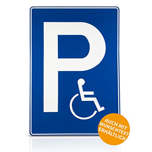 Betriebsausstattung24 Parkplatzschild Behindertenparkplatz Symbol Aluminium, geprägt - BxH 40,0 x 60,0 cm - Parkplatzkennzeichnung von Betriebsausstattung24