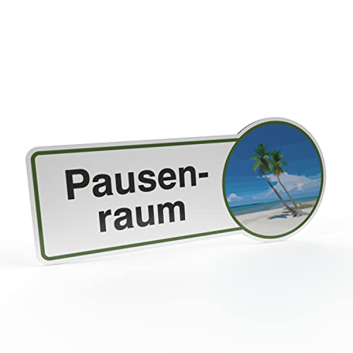 Betriebsausstattung24® HInweisschild "Pausenraum" | Aluminium- Verbundplatte (BxH): 30,0 x 13,0 cm | Befestigungsart: Zum Verkleben oder Verschrauben | Text und Symbol Schild | Pausenraumkennzeichnung von Betriebsausstattung24