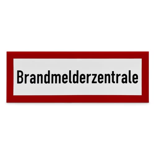 Betriebsausstattung24® Hinweisschild „Brandmelderzentrale“ - 29,7 x 10,50 cm - Weich-PVC-Folie, selbstklebend - Hinweise für die Feuerwehr - Brandschutz-Erstausstattung nach DIN 4066-D1 von Betriebsausstattung24