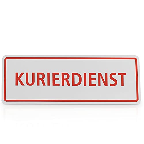 Betriebsausstattung24® Hinweisschild „Kurierdienst“ | Magnetfolie Größe (BxH): 29,7 x 10,5 cm | Kurierdienst | Autoschild | Hinweisschild Kraftfahrzeuge | KFZ von Betriebsausstattung24