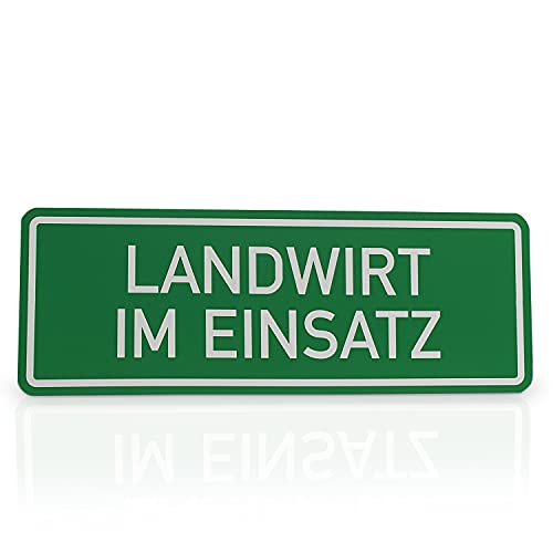 Betriebsausstattung24® Hinweisschild „Landwirt im Einsatz“ | Magnetfolie Größe (BxH): 50,0 x 12,5 cm | Landwirt im Einsatz | Autoschild | Hinweisschild Kraftfahrzeuge | KFZ von Betriebsausstattung24