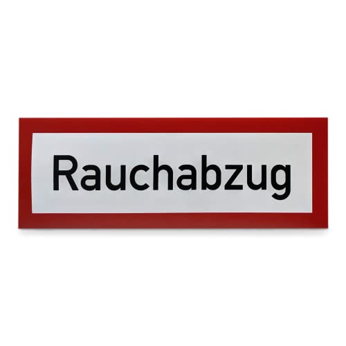 Betriebsausstattung24® Hinweisschild „Rauchabzug“ - 14,8 x 5,2 cm - Reflektierende Weich-PVC-Folie, selbstklebend - Hinweise für die Feuerwehr - Brandschutz-Erstausstattung nach DIN 4066-D1 von Betriebsausstattung24