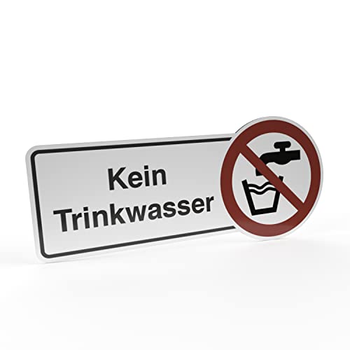 Betriebsausstattung24® Hinweisschild "Kein Trinkwasser" | Aluminium- Verbundplatte (BxH): 30,0 x 13,0 cm | Befestigungsart: Zum Verkleben oder Verschrauben | Text und Symbol Schild | Verbotsschild von Betriebsausstattung24