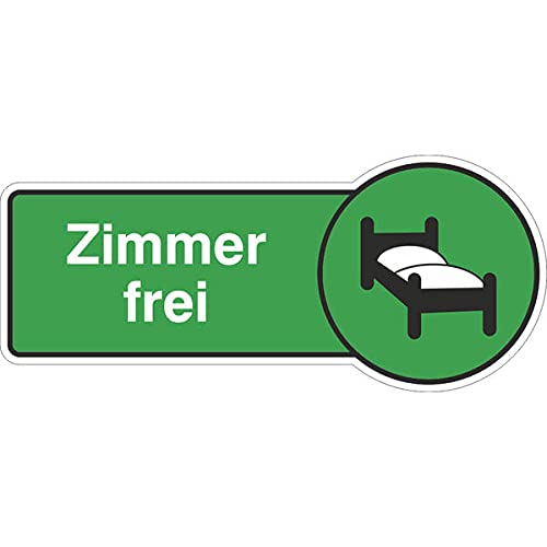 Betriebsausstattung24® Hinweisschild "Zimmer frei" | Aluminium- Verbundplatte (BxH): 30,0 x 13,0 cm | Befestigungsart: Zum Verkleben oder Verschrauben | Pension und Hotel Schild von Betriebsausstattung24