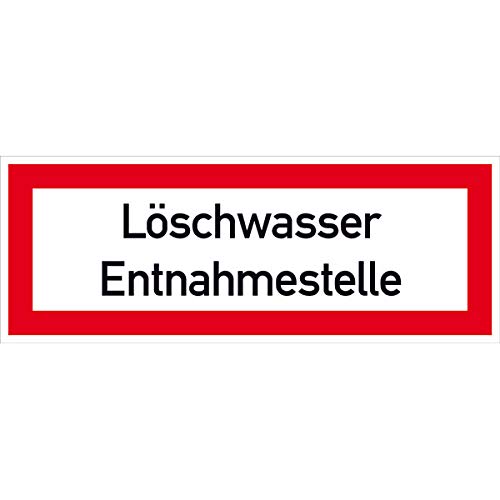 Betriebsausstattung24® Hinweisschild für die Feuerwehr Löschwasser Entnahmestelle Gröߟe (BxH): 29,7 x 10,5 cm Aluminium geprägt von Betriebsausstattung24