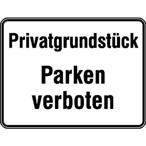 Betriebsausstattung24® Hinweisschild zur Grundbesitzkennzeichnung Privatgrundstück - Parken verboten Kategorie: Schilder zur Grundbesitzkennzeichnung Gröߟe (BxH): 33,0 x 25,0 cm Aluminium geprägt von Betriebsausstattung24