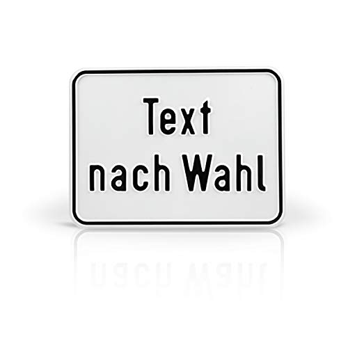 Betriebsausstattung24® Individuell gefertigtes Schild im Querformat mit Wunschtext | Geprägt | Text nach Wahl | Aluminiumschild | Weiß/schwarz | Ecken abgerundet | Größe: 20,0 x 15,0 cm von Betriebsausstattung24