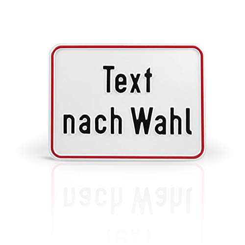 Betriebsausstattung24 Individuell gefertigtes Schild im Querformat mit Wunschtext - Geprägt - Text nach Wahl - Weißes Aluminiumschild mit schwarzer Schrift & rotem Rand - 20,0 x 15,0 cm von Betriebsausstattung24
