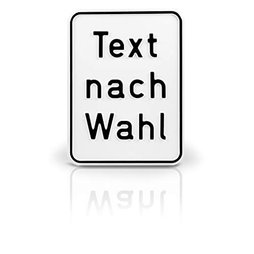 Betriebsausstattung24® Individuell gefertigtes Schild in Hochformat mit Wunschtext | Geprägt | Text nach Wahl | Aluminiumschild | Weißes Schild mit schwarzer Schrift | 30,0 x 40,0 cm von Betriebsausstattung24