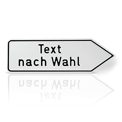 Betriebsausstattung24® Individuell gefertigtes Wegweiser-Schild | Rechtsweisend | Aluminium geprägt | Ecken abgerundet (60,0 x 25,0 cm, Weiß) von Betriebsausstattung24