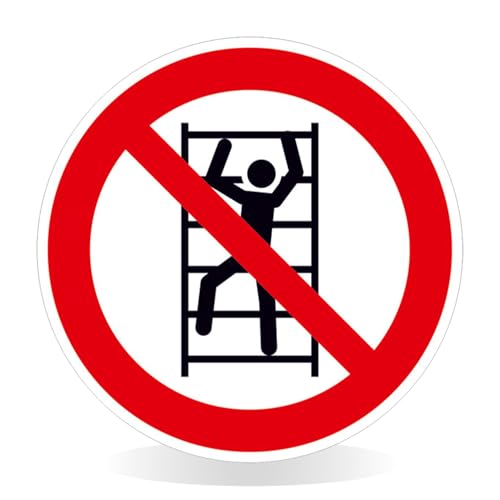 Betriebsausstattung24 Verbotsschild Aufsteigen verboten - Aluminium, geprägt - 20,0 cm Ø - P009 - Symbol Schild von Betriebsausstattung24