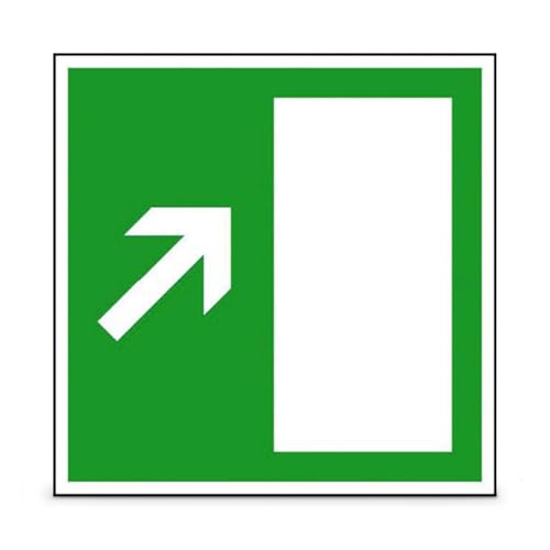 Betriebsausstattung24® Rettungsweg rechts Treppe aufwärts/links Treppe abwärts, 20x20 cm von Betriebsausstattung24