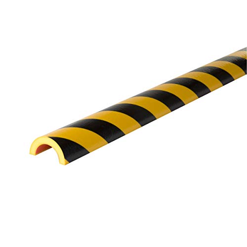 Betriebsausstattung24® Rohrschutzprofil Typ R50 | gelb/schwarz | selbstklebend | Länge: 1,0 m von Betriebsausstattung24