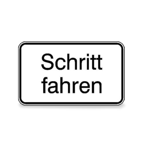 Betriebsausstattung24 Hinweisschild "Schritt fahren" - 30,0 x 20,0 cm - Aluminium, geprägt - Für Tankanlagen und Garagen von Betriebsausstattung24