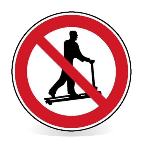 Betriebsaustattung24 Verbotsschild Mit Hubwagen rollen verboten - 6 Nutzen auf Bogen - PVC-Folie, selbstklebend - 5,0 cm Ø - Symbol Schild von Betriebsausstattung24