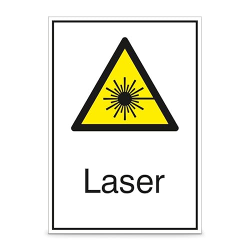 Betriebsausstattung24® Warn-Kombischild „Laser“ | Sicherheitsschild/Warnschild | Betriebssicherheit | Hart-PVC, 26,2 x 37,1 cm von Betriebsausstattung24