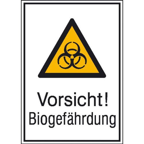 Betriebsausstattung24® Warn-Kombischild „Vorsicht! Biogefährdung“ | Sicherheitsschild/Warnschild | Betriebssicherheit | Folie, 13,1 x 18,5 cm von Betriebsausstattung24