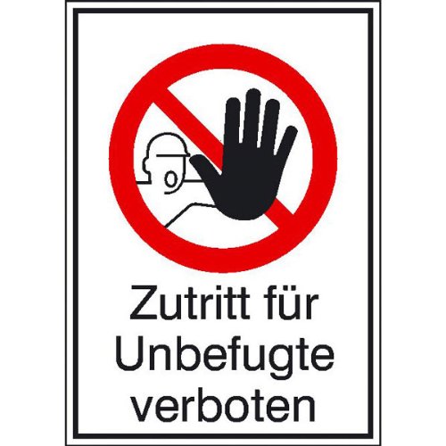 Betriebsausstattung24® Warn-Kombischild „Zutritt für Unbefugte verboten“ | Sicherheitsschild/Warnschild | Betriebssicherheit | Aluminium , 21,0 x 29,7 cm von Betriebsausstattung24