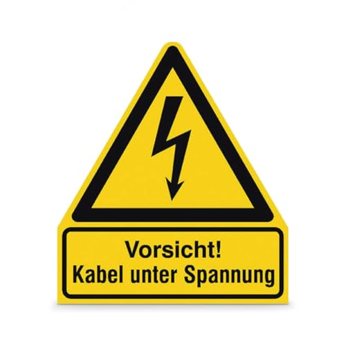 Betriebsausstattung24® Warn-Kombischild Vorsicht! Kabel unter Spannung Gröߟe 29,70 cm x 41,00 cm Aluminium geprägt von Betriebsausstattung24