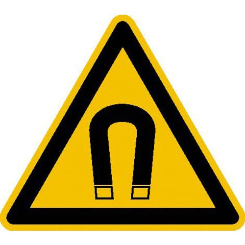 Betriebsausstattung24® Warnschild Warnung vor magnetischem Feld Gröߟe 20,00 cm Aluminium geprägt von Betriebsausstattung24