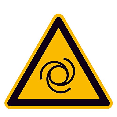 Betriebsausstattung24® Warnschild auf Bogen Warnung vor automatischem Anlauf 44 Stk/Bogen Gröߟe Einzeletikett (SL): 2,5 cm PVC-Folie, selbstklebend von Betriebsausstattung24