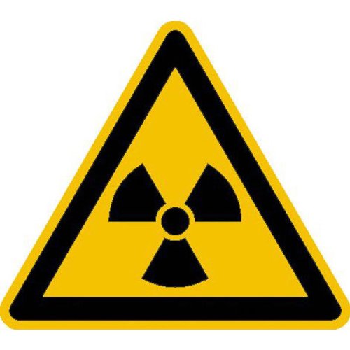 Betriebsausstattung24® Warnschild auf Bogen Warnung vor radioaktiven Stoffen oder ionisierender Strahlung 44 Stk/Bogen Gröߟe Einzeletikett (SL): 2,5 cm PVC-Folie, selbstklebend von Betriebsausstattung24