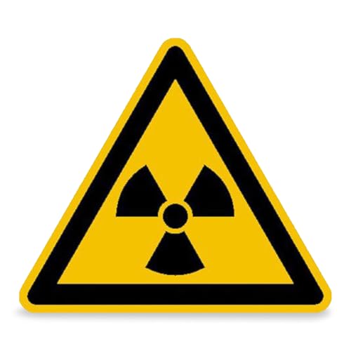 Betriebsausstattung24 Warnschild Warnung vor radioaktiven Sotffen - PVC-Folie, selbstklebend - 2,5 cm Seitenlänge - W003 - Ionisierender Strahlung von Betriebsausstattung24