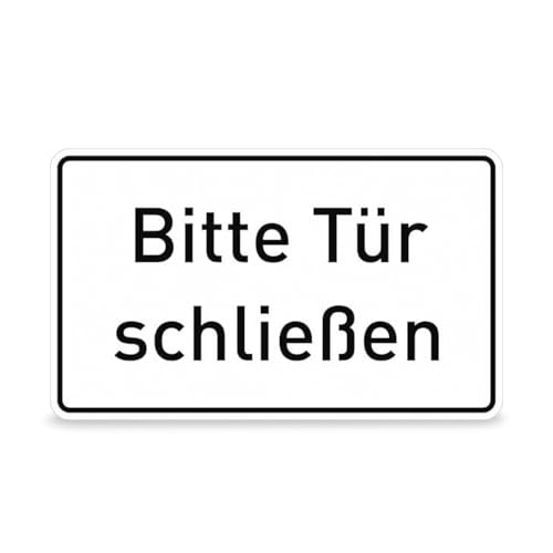 Betriebsausstattung24 Hinweisschild "Bitte Tür schließen" - Aluminium, geprägt - 25,0 x 15,0 cm - Text Schild - weiß schwarz von Betriebsausstattung24