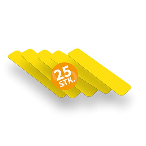 Betriebsausstattung24® Stellplatzmarkierung zur Lagerplatzkennzeichnug | TYP I-Stück | PVC selbstklebend | sofort befahrbar | 25 Stück (VE) (5,0 x 25,0 cm, gelb) von Betriebsausstattung24