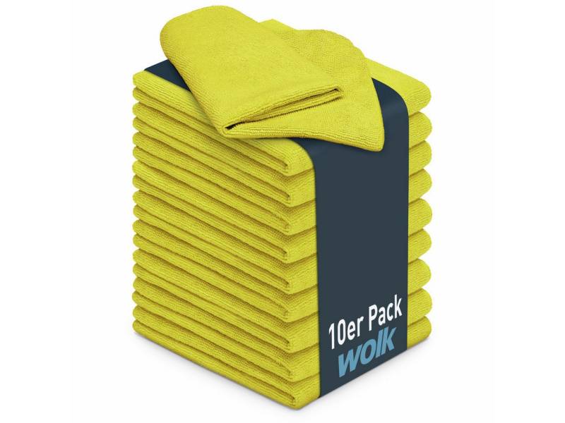 wolk Universaltuch (fusselfrei und frotteeartig) Mikrofasertuch (Polyester, 40x40 cm, 10er-Set, hygienisch auf 90° waschbar) von wolk