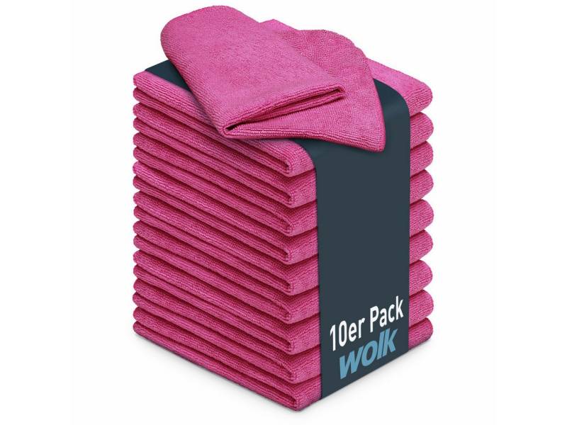 wolk Universaltuch (fusselfrei und frotteeartig) Mikrofasertuch (Polyester, 40x40 cm, 10er-Set, hygienisch auf 90° waschbar) von wolk