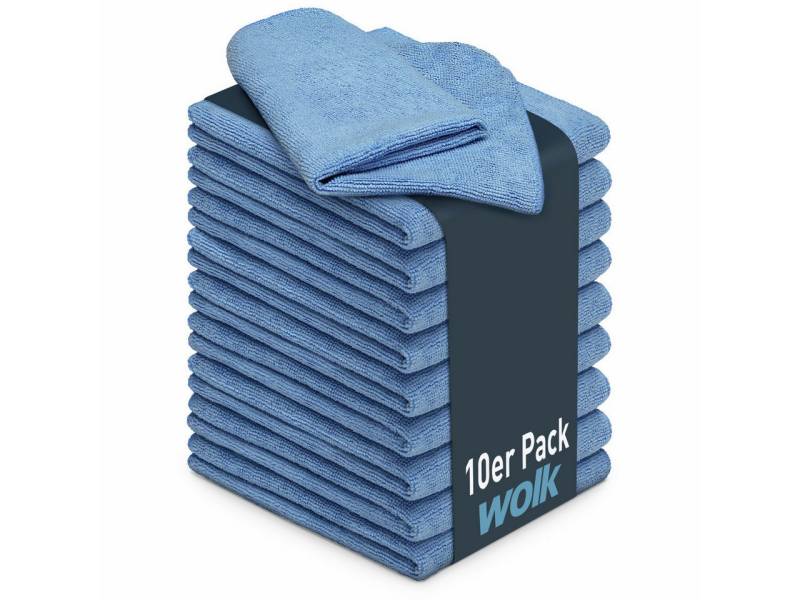 wolk Universaltuch (fusselfrei und frotteeartig) Mikrofasertuch (Polyester, 40x40 cm, 10er-Set, hygienisch auf 90° waschbar) von wolk