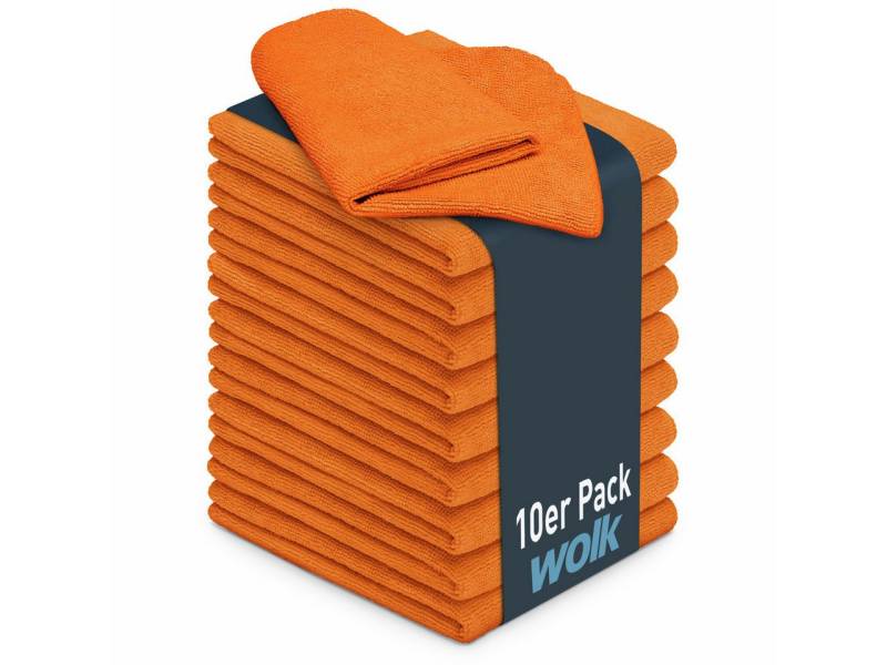 wolk Universaltuch (fusselfrei und frotteeartig) Mikrofasertuch (Polyester, 40x40 cm, 10er-Set, hygienisch auf 90° waschbar) von wolk