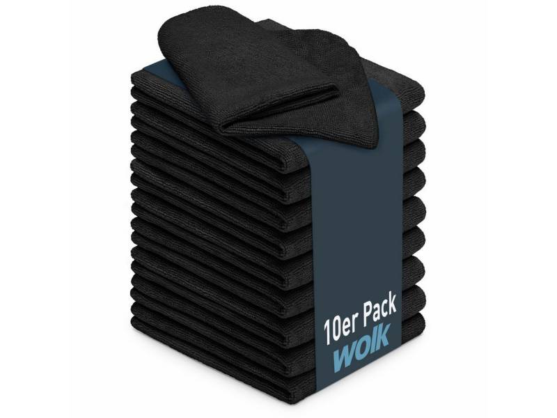 wolk Universaltuch (fusselfrei und frotteeartig) Mikrofasertuch (Polyester, 40x40 cm, 10er-Set, hygienisch auf 90° waschbar) von wolk
