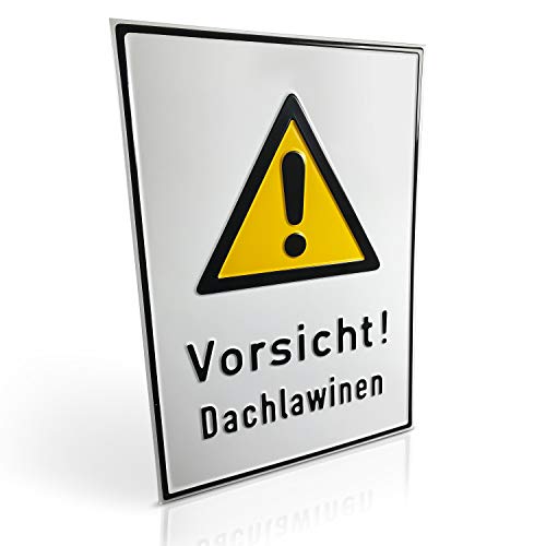 Betriebsausstattung24® Warn-Kombischild „Vorsicht! Dachlawinen“ | Sicherheitsschild/Warnschild | Betriebssicherheit | Aluminium, 26,2 x 37,1 cm von Betriebsausstattung24