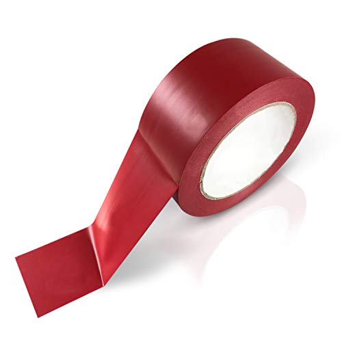 Bodenmarkierungsband | 5,0 cm x 33,0 m | Rot | Warnklebeband | Boden- & Wandtape | Selbstklebend | Leicht zu entfernen | Betriebsausstattung24® von Betriebsausstattung24