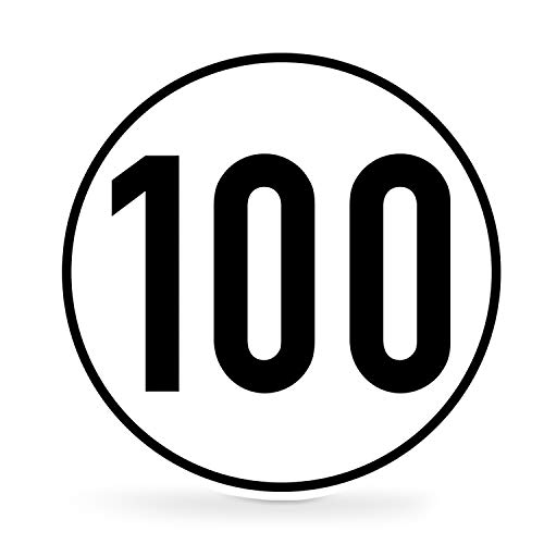 Geschwindigkeitsschild für Kraftfahrzeuge | Maße: Ø 10,0 cm & 20,0 cm Angaben zur Zulässigen Höchstgeschwindigkeit | Rund | 100 km/h, PVC-Folie Geschwindigkeitsschild für Kraftfahrzeuge | Maße: Ø 10,0 cm & 20,0 cm Angaben zur Zulässigen Höchstgeschwindigkeit | Rund | 100 km/h, PVC-Folie von Betriebsausstattung24