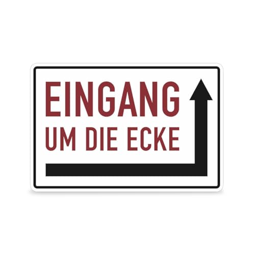 Hinweisschild "Eingang um die Ecke" - Alu Verbundplatte - Rechtsweisend - BxH: 30,0 x 20,0 cm - Symbol und Text - Schwarz/rot - Betriebsausstattung24 Hinweisschild "Eingang um die Ecke" - Alu Verbundplatte - Rechtsweisend - BxH: 30,0 x 20,0 cm - Symbol und Text - Schwarz/rot - Betriebsausstattung24 von Betriebsausstattung24
