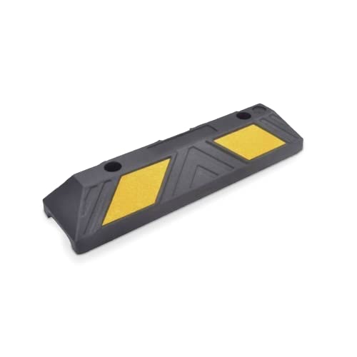 Parkplatzbegrenzer - Mit gelben - Reflexstreifen - Seitliche oder frontale Anwendung - Hartgummi - Größe: 55,0 x 15,0 x 10,0 cm von wolk