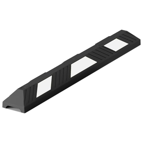 Parkplatzbegrenzer - Mit weißen Reflexstreifen - Inklusive Befestigungsmaterial - Hartgummi - Größe: 122,0 x 15,0 x 10,0 cm- Seitliche oder frontale Anwendung von wolk