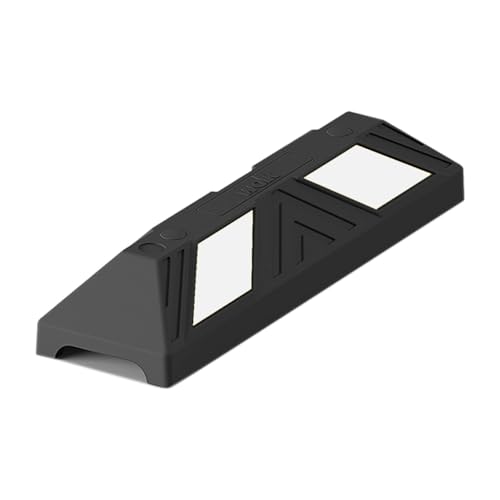 Parkplatzbegrenzer - Mit weißen Reflexstreifen - Inklusive Befestigungsmaterial - Hartgummi - Größe: 55,0 x 15,0 x 10,0 cm - Seitliche oder frontale Anwendung von wolk