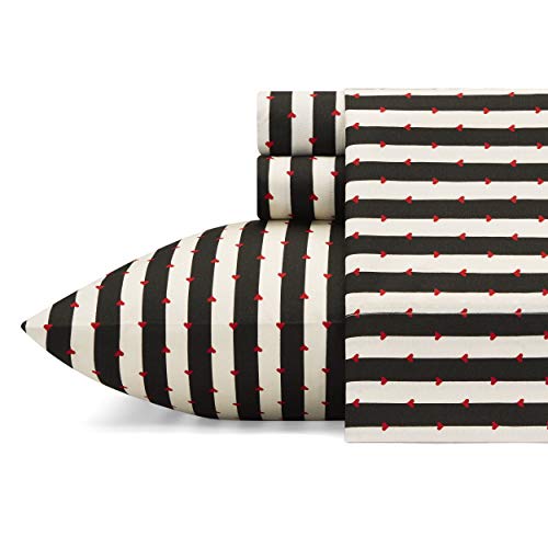 Betsey Johnson Bettlaken für Doppelbett, weich und leicht, farbecht und knitterarm (Wonderland-Streifen, Doppelbett) von Betsey Johnson