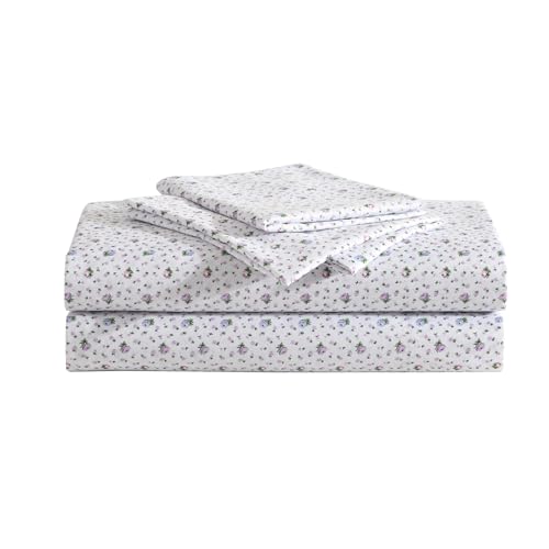 Betsey Johnson Bettlaken für King-Size-Betten, weich und leicht, farbecht und knitterarm (Pretty Floral Ditsy Purple, King) von Betsey Johnson
