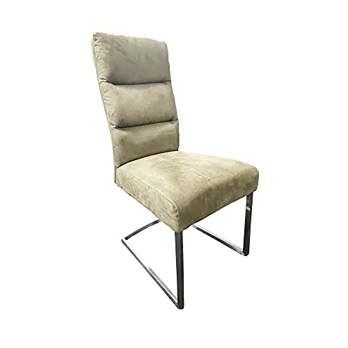 Bett Schwingstuhl JD5082B Sitz Rücken gepolstert mit Griff Gestell Edelstahl 2er Set (Grün Toronto 6) von Bett