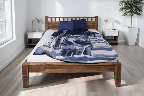 SAM B-Ware Holzbett 140x200cm Bito, Sheesham-Holz massiv naturfarben, Massivholzbett mit Kopfteil, Doppelbett, pflegeleichtes Unikat von Bett11